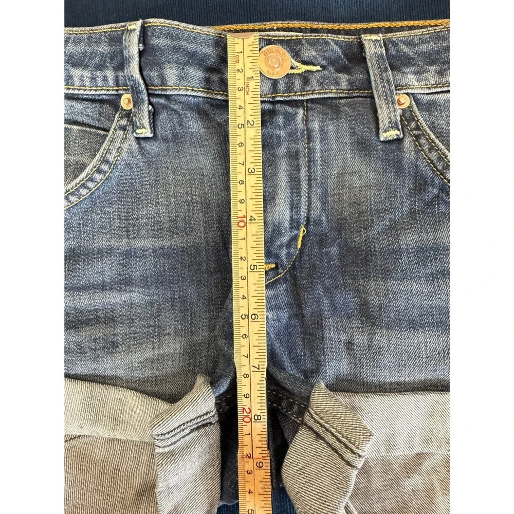 Hudson Hampton Cuffed Denim Shorts Size 25 Blue Low Rise W617DGC Y2K Aesthetic
